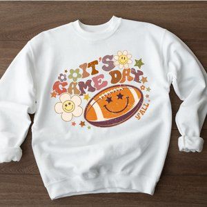 Custom Retro It's Game Day Y'all Football Sweatshirt